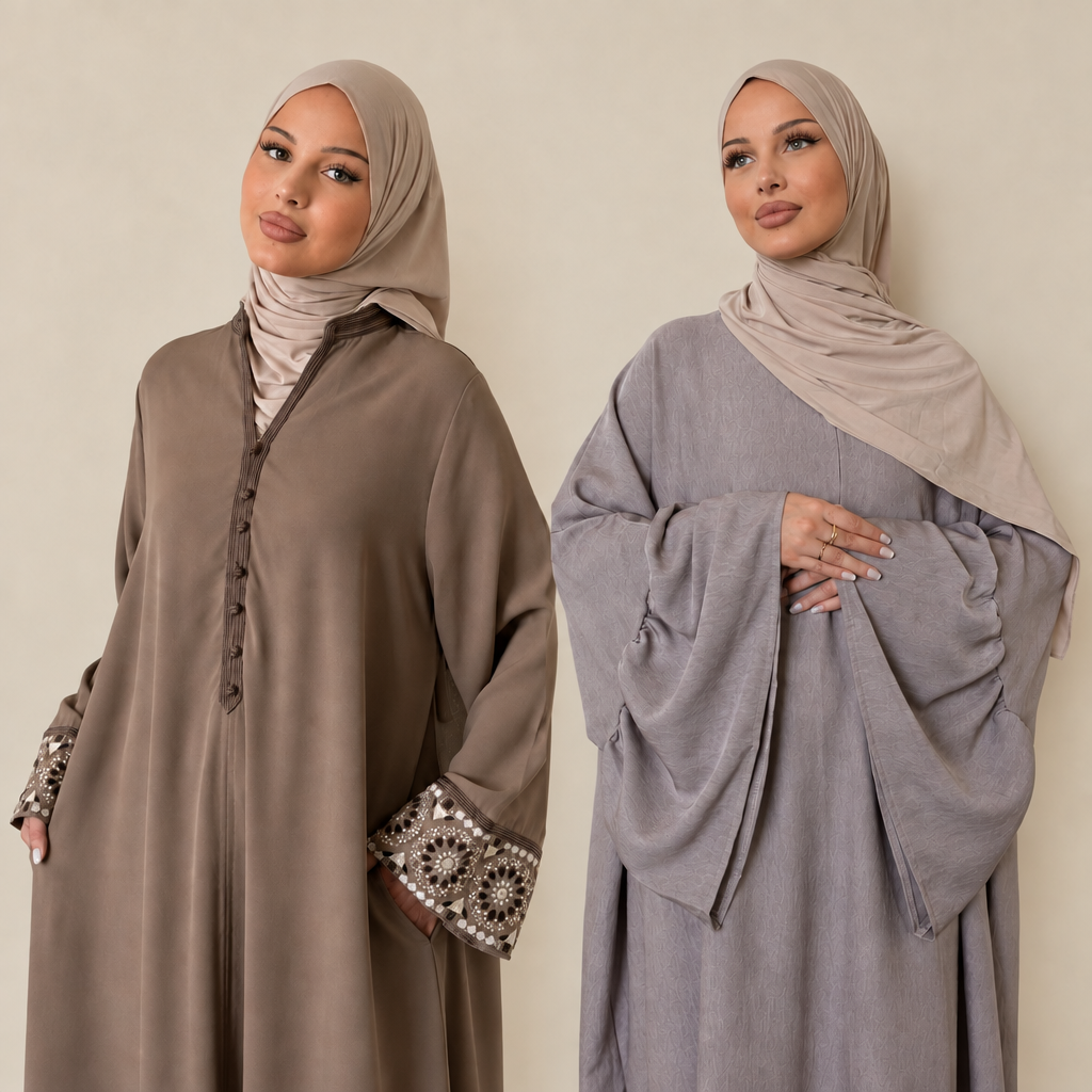 Aperçu des deux abayas sans séparation
