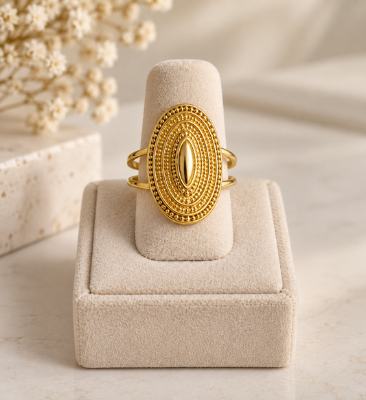 Bague ovale en Acier inoxydable