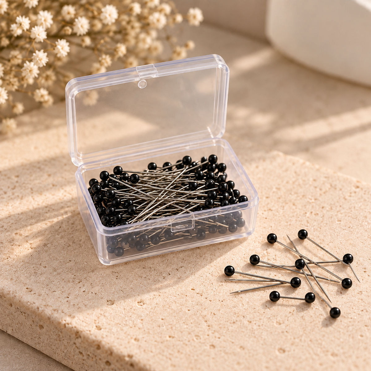 Boîte de 100 petites épingles noires