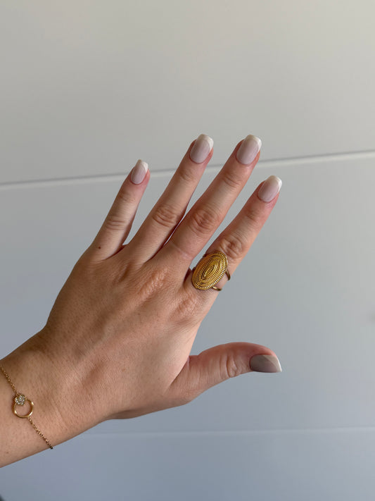 Bague ovale en Acier inoxydable