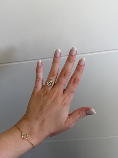 Bague Fleur en Acier inoxydable