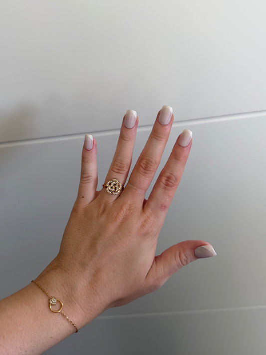 Bague Fleur en Acier inoxydable